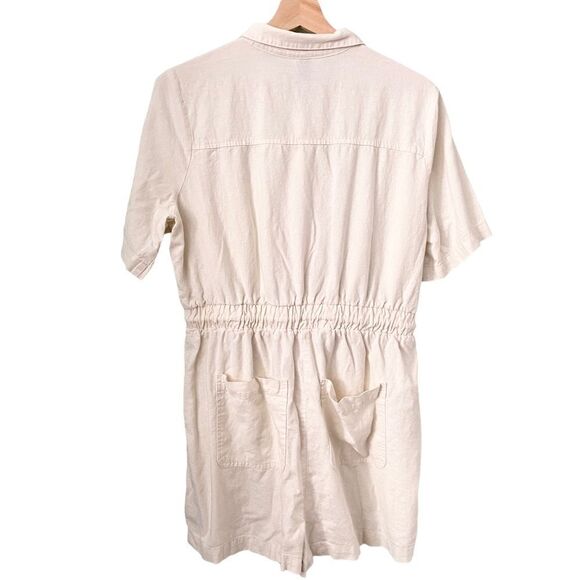 Universal Thread Romper High Neck 3/4 Sleeves in Ivory Print Size Medium - Picture 3 of 8